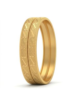 Chain Textured Baby Gold Bangles-hover