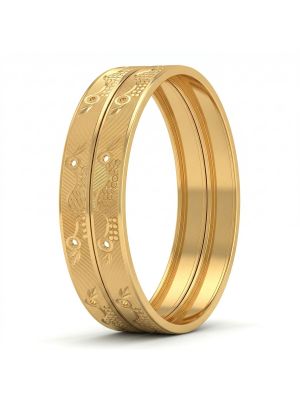 Avian Lasered Gold Bangles-hover