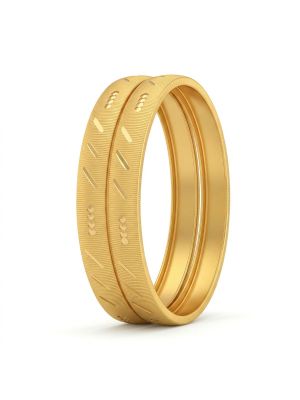 Lasered Baby Gold Bangles-hover