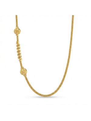 Fancy Combini Spiral Mugappu Gold Chain-hover