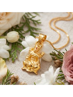 Gold Goddess Lakshmi Pendant for women-hover