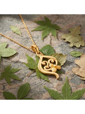 22k Gold Paisley Floral Pendant for girl-hover