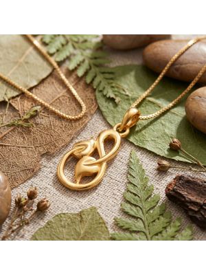22k Gold Infinity Leaf Pendant for girl-hover