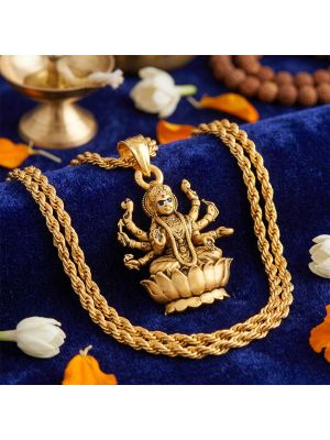 Goddess durga Locket with Antique Finish-hover