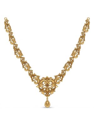 Modern Floral Chain Gold Necklace-hover