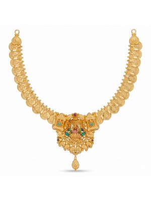 Divine Temple Lakshmi Gold Necklace-hover