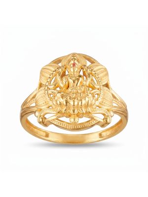 Goddess Lakshmi Lotus Casting Ladies Ring-hover