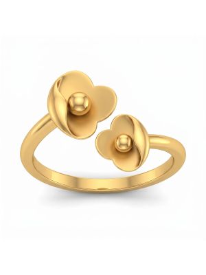 Blossom Feather Ladies Casting Gold Ring-hover