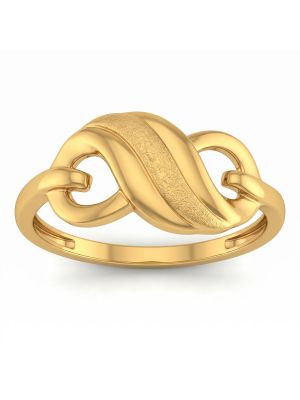 Elegant Leaf Casting Gold Ring-hover