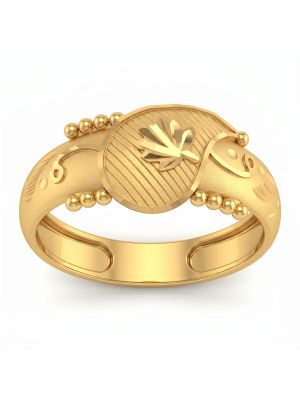 Blossom Cascade Matte Gold Ring-hover