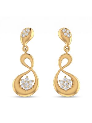 Infinity Floral Gold Drop Earrings-hover