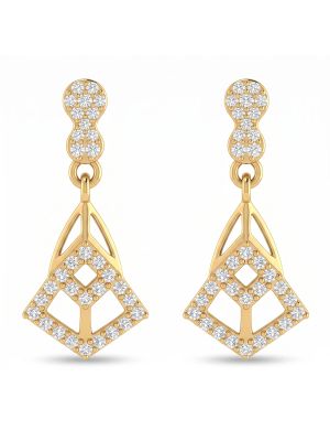 Royal Geometric Casting Gold Drop Earrings-hover