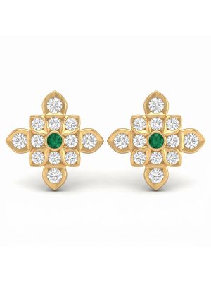 Sovereign Stones Cluster Gold Stud Earrings-hover