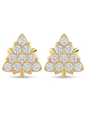 Spire Textured Stones Gold Stud Earrings-hover