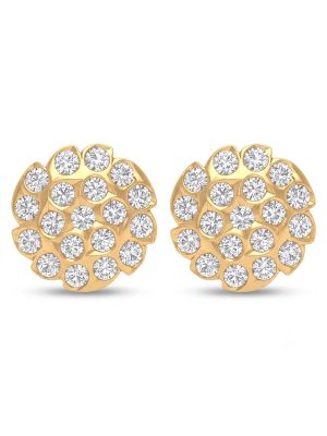 Sacred Stones Dewdrop Gold Stud Earrings-hover
