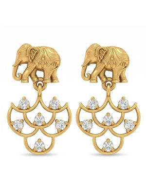Heritage Gold Elephant With Crystal Drops-hover