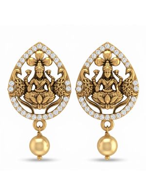 Lakshmi Teardrop Pearl Gold Drops-hover