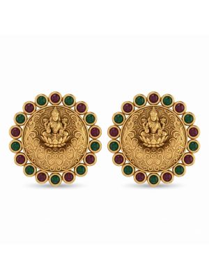 Divine Lakshmi Multi Stone Gold Studs-hover