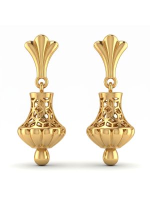 Elegance Polished Lattice Gold Drops-hover