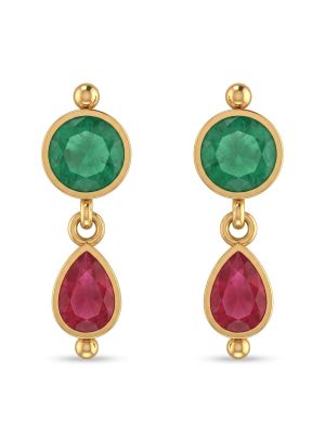 Iris Vibrant Gemstone Dangle Gold Drops-hover