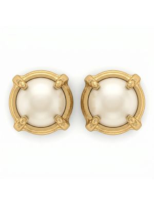 Bare Luminous Pearl Gold Stud Earrings-hover