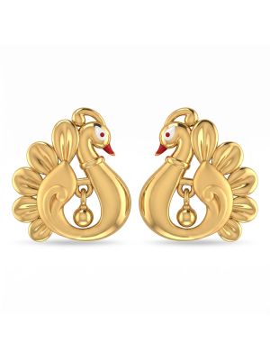 Graceful Swan Casting Gold Studs-hover