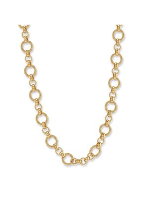 Interlocking Hammered Ring Gold Chain-hover