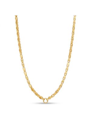 Contemporary Leaf Textured Gold Chain-hover