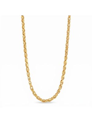 Modern Textured Petal Gold Chain-hover