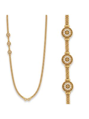 Antique Mugappu Gold Chain with stones-hover