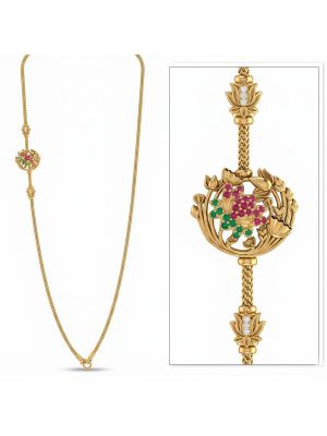 Floral Antique Mugappu Gold Chain-hover