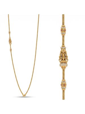 Antique Goddess Lakshmi Mugappu Gold Chain-hover