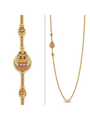 Antique Laksmi Mugappu Gold Chain-hover
