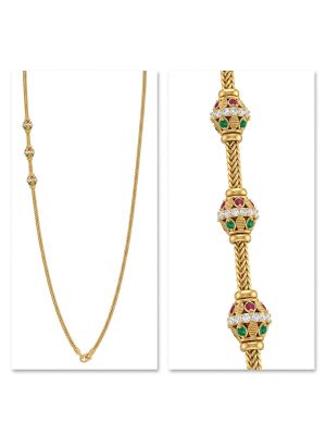 Antique Multi stone Barrel Bead Chain-hover