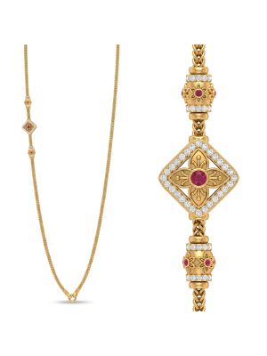 Antique Bloom Mugappu Gold Chain-hover