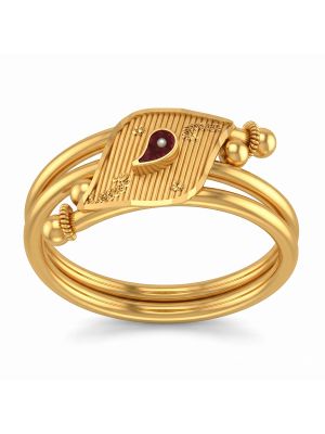 Modern Paisley Ladies Gold Ring-hover