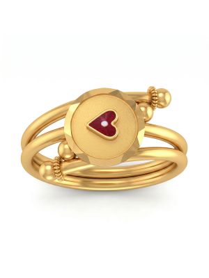 Fancy Minimalist Heart Gold Ring-hover