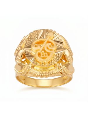 Tamil Devotional Om Signet Gold Ring-hover