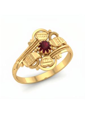 Heritage Textured Shield Gold Ring-hover