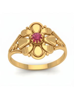 Heritage Bloom Artisan Gold Ring-hover