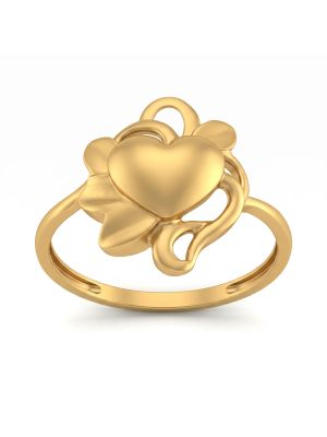 Modern Heart Casting Gold Ring-hover