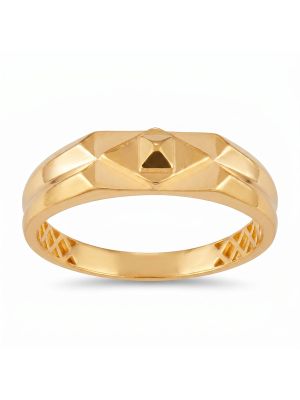 Gents Geometric Pyramid Gold Casting Ring-hover