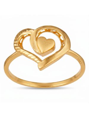 Women's Dual Heart Gold Casting Ring-hover