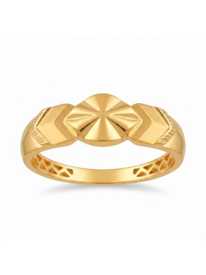 Gents Floral Shield Gold Casting Ring-hover