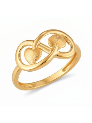 Ladies Infinity Dual Heart Gold Casting Ring-hover