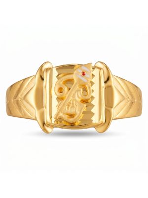 Lord Murugan's Om Signet Gold Casting Ring-hover