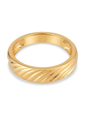 Heritage Cyclical Groove Gold Ring-hover