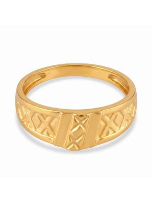 Heritage Geometric Grid Gold Ring-hover