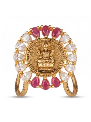 Traditional Laxmi Stones Gold Ring-hover
