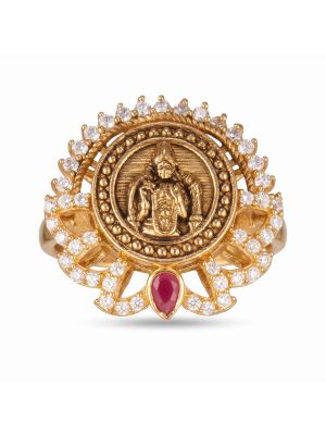 Sacred Devi Meenakshi Gold Ring-hover